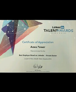 Nominated for Best Employer Brand, LinkedIn Talent Awards, 2016