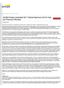 ACWA POWER AWARDED 2011 GLOBAL SPONSOR OF THE YEAR