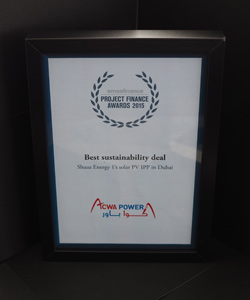 BEST SUSTAINABILITY DEAL IN SHUAA ENERGY PROJECT FINANCE 2015